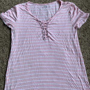 striped short sleeve top